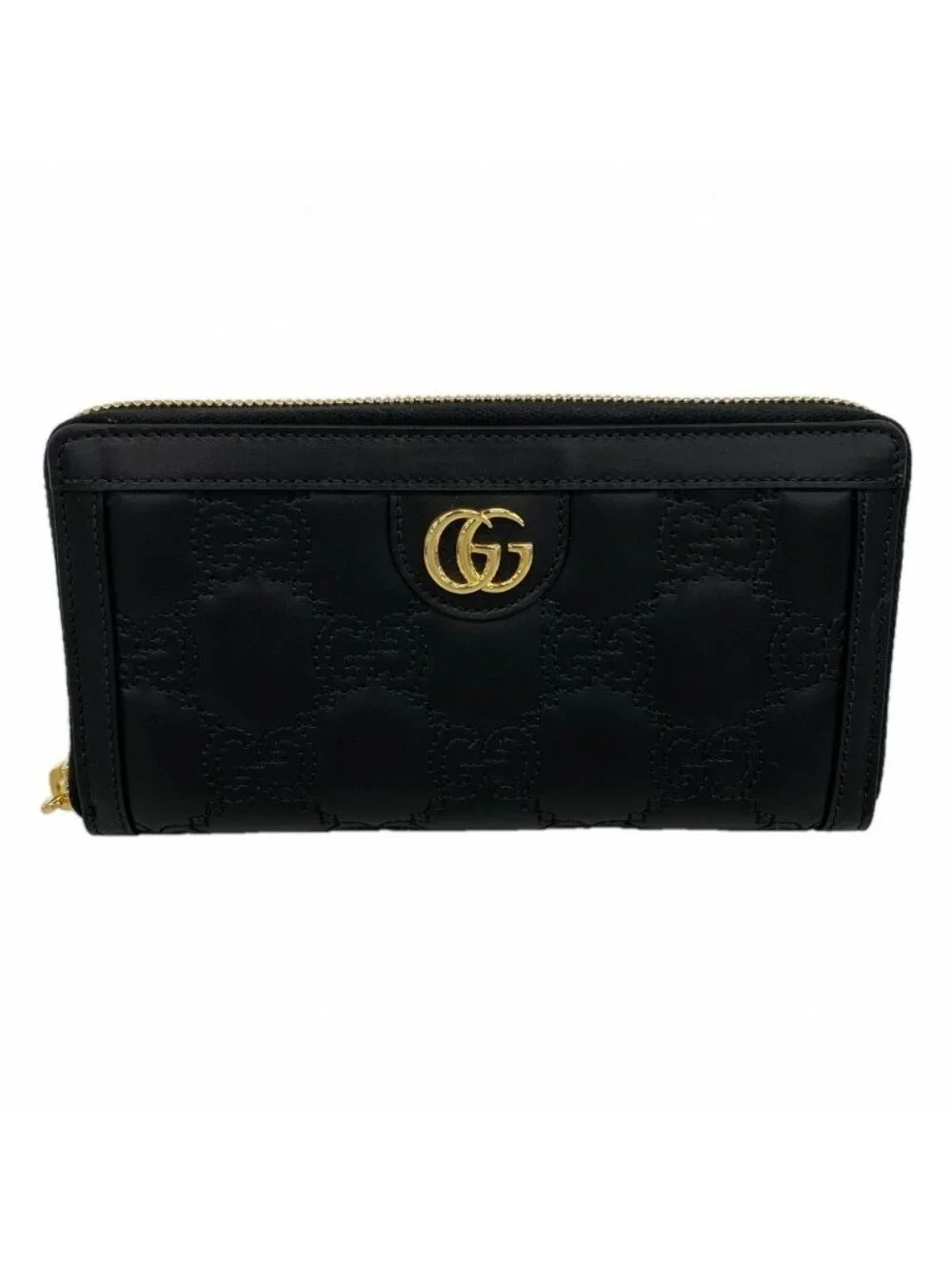 Gucci Wallet Leather Black Gold - Picture 1 of 6